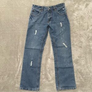 G. Lutchni Men’s Distressed Straight Leg Jeans Blue Denim Size 30x32